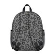 thumbnail image 3 of Black and Gray Leopard Print Backpack for School, Cute School Bag with Adjustable Shoulder Straps and Padded Back, 13.8"x11.4"x6", 3 of 5