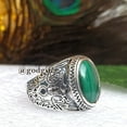 thumbnail image 6 of Malachite Ring For Men: Turkish 925 Sterling Silver Ottoman Style, 6 of 10