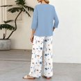 thumbnail image 6 of Two Piece Sets for Women Summer 3/4 Sleeve Tops and Wide Leg Pants Tracksuit Beach Vacation Clothes Airport Travel Matching Clothing, 6 of 6