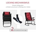 thumbnail image 4 of Outsunny 2 Piece Oversized Folding Rocking Camping Chair Set, Padded Outdoor Rockers with High Back, Armrests for Porch, Garden, Balcony, Red, 4 of 9