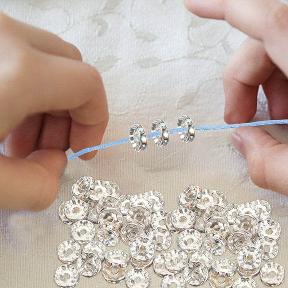 LOLIPPYY 100Pcs Jewelry Making Spacer Beads for Bracelets DIY Crafts Zinc Alloy Beads