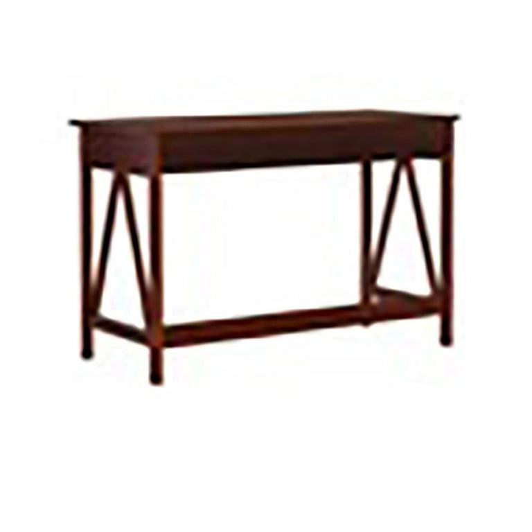 tobacco desk WyndenHall 48" Norfolk Solid Wood Brown: Lacquered Finish, Nickel Hardware, 2 Drawers : Target crafted and hand Riverbay Furniture Writing Desk in