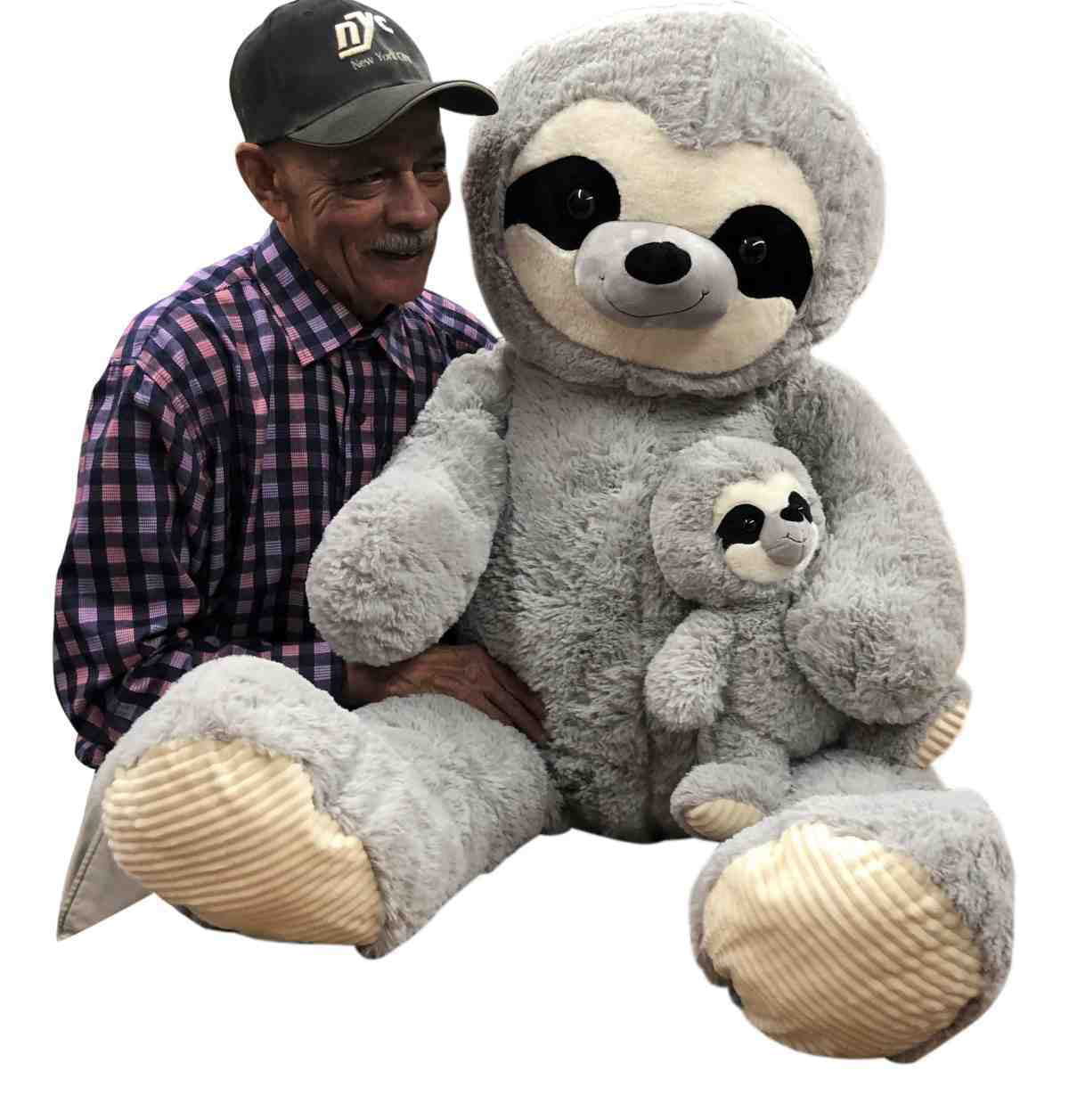 5 Foot Giant Stuffed Sloth with Baby 56 Inches Soft 142 cm Big Plush