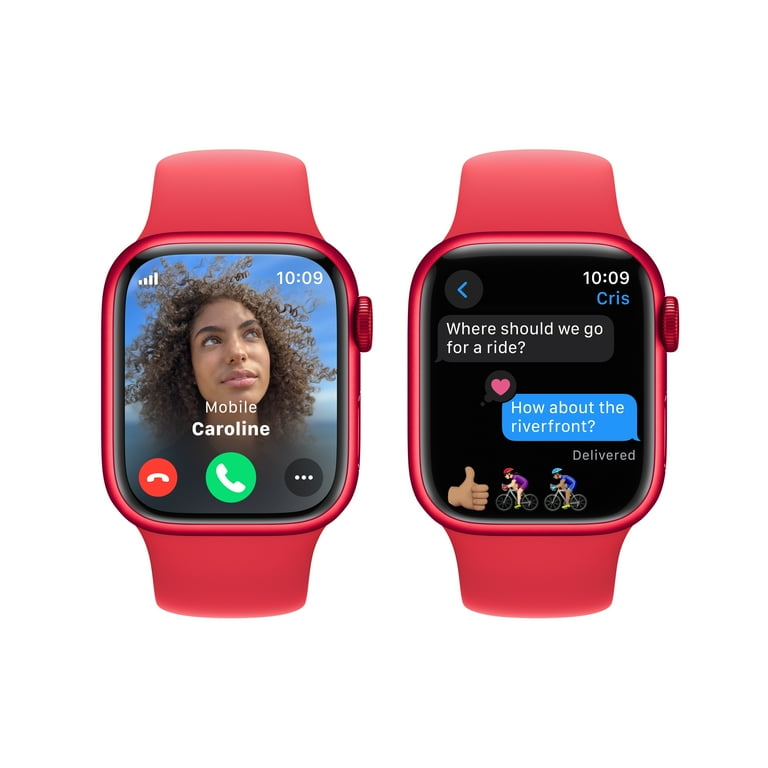 Free Shipping Apple Watch Series 9 GPS Cellular 41mm Smartwatch with PRODUCT RED Aluminum Case and PRODUCT RED Sport Band S M. Fitness Tracker ECG Apps Always On Retina Display Water Resistant Walmart...