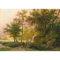 thumbnail image 3 of Barend Cornelis Koekkoek 14x11 Black Modern Framed Museum Art Print Titled - Travellers on a Road (1849), 3 of 5