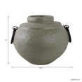 thumbnail image 4 of Round Ecomix Vase for Living Room and Home Decor - Metal Ring Handles and Textured Finish Flower Vase for House Display  - Modern Accent for Room, Bedroom, Office and Table - 10", Green & Black, 4 of 14