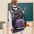 thumbnail image 7 of FORMRS Unisex School Backpack 17" Student Travel Bag with Laptop Compartment, Black Roses, 7 of 7