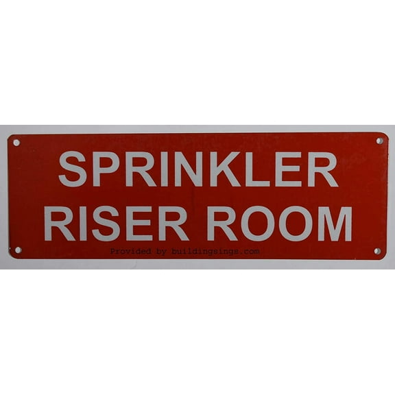 Sprinkler Riser Room Sign(Aluminium,Reflective Signs, RED 4x12)(ref-2022-4)