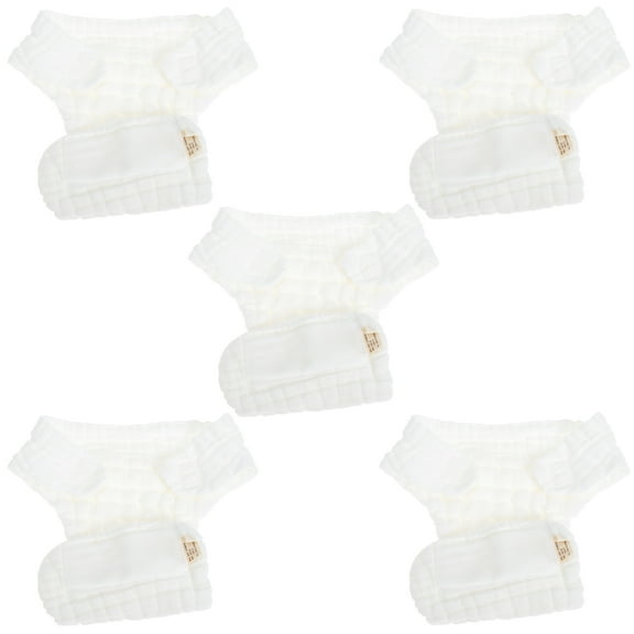 Pawsdot Washable Diapers Baby Cloth Diapers Cotton Newborns Home Use 5Pcs