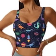 thumbnail image 1 of Balery Space Dinosaur Sujetadores deportivos con espalda cruzada para mujer, acolchados, sin costuras, de alto impacto, ideales para yoga, gimnasio, entrenamiento y fitness.-Medium, 1 of 8