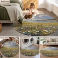 thumbnail image 5 of Round Rugs 5Ft, Spring Floral Round Area Rug Washable Indoor Throw Carpet, Botanical Farmhouse Modern Oil Painting Soft Non Slip Circle Rug for Cabinet Bathroom Home Decor Aesthetic, 5 of 8