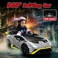thumbnail image 6 of 24V Lamborghini Huracan Ride On Car, Battery Powered Electric Car with Parent Remote Control, USB Port, Bluetooth, Drifting, LED Lights, Music and 2 Speeds for Kids Ages 3-8, Gray, 6 of 8
