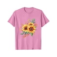 thumbnail image 2 of NAMTYQX Shirts for Teens Girls Printed Gemustertes Cool Oversized Short Sleeve Basic Scoop Neck Loose Stretchy Summer Tops for Women 2025 Pink Size L, 2 of 4