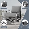 thumbnail image 5 of ALAULM 5 Pieces Aluminum Outdoor Patio Furniture Set, 4 Seats Patio Conversation Sets with 48" Round Propane Fire Pit Table,Metal Furniture Set with Thick Cushion,Grey, 5 of 7