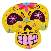 DOPASTICKER Sugar Skull Sticker Yellow Day Of The Dead Dia De Los Muertos Memorial Phone Decal Water Bottle Stickers, Cars Stickers, Water Bottle Stickers For Kids