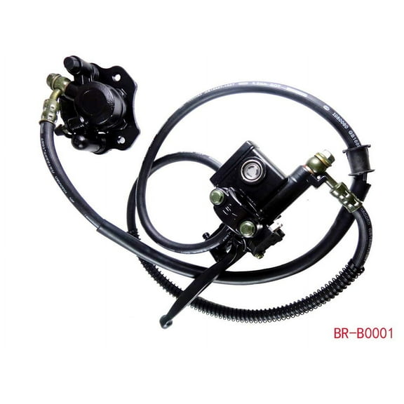 Rear Hand Hydraulic Disc Brake Master Cylinder Caliper Assembly with New Brake Pads for 50cc 70cc 90cc 110cc 125cc ATV Quad Taotao Sunl Roketa NST