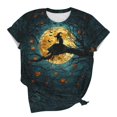 thumbnail image 3 of Qzwdhjm Plus Size Halloween Shirts for Women Crewneck Spooky Season Short Sleeve Tshirts Pumpkin Loose Casual Tops for Halloween Party, 3 of 6