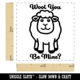 thumbnail image 2 of Wool Will You Be Mine Sheep Love Valentine's Day Self-Inking Rubber Stamp Ink Stamper - Blue Ink - Small 1 Inch, 2 of 7