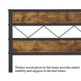 thumbnail image 3 of VECELO 3-Piece Bedroom Sets, Queen Size Metal Bed Frame and 2 Brown Nightstands, 3 of 9