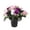 Purple, variant on Artificial Cemetery Flowers – Dark Purple Potted Floral Arrangement for Graves, Memorial, and Holiday Decorations