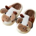 thumbnail image 1 of Women Slippers, Cute Animal Warm Slide-on Soft Cow Slippers, 1 of 5