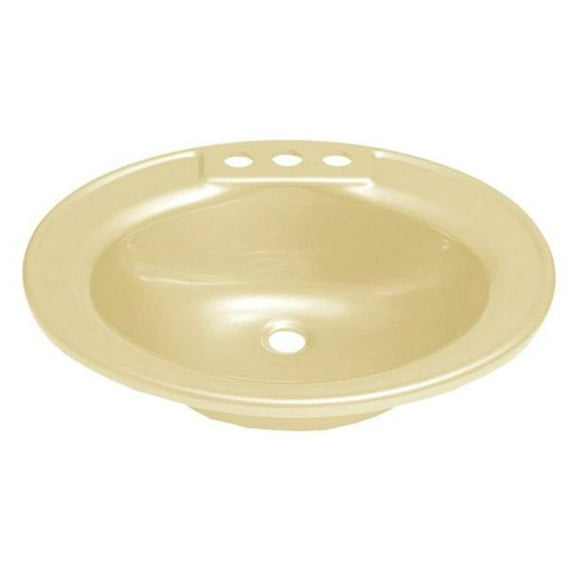 17 x 20 in. 3 Faucet Holes Oval Lavatory Sink - Parchment