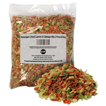 Naturejam Dried Carrots & Cabbage Mix-2 Pound Size-To Make Steamed Veggies or Soups-Dried vegetable