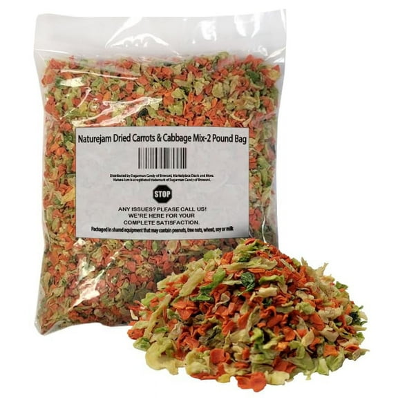 Naturejam Dried Carrots & Cabbage Mix-2 Pound Size-To Make Steamed Veggies or Soups-Dried vegetable