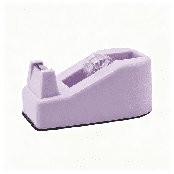 CCOCC Desktop Tape Dispenser Heavy Duty Desk Accessories Floral Office Tape Dispensers,Weighted Non-Skid Base,Stable Purple Tape Dispenser Macaron Purple