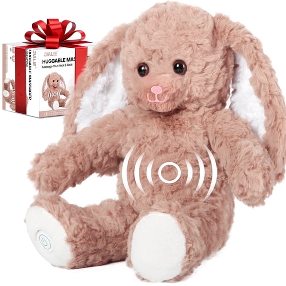 Mother's Day Gift Bunny Huggable Massager with Vibration, Rabbit Vibrating Massager for Neck Back, Relaxing, Animal Electric Massager, Gift for Women & Men & Children