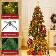 thumbnail image 4 of Christmas Tree, Artificial Full Christmas Tree Seasonal Holiday Decoration Tree with Warm White LED, Metal Stand for Home, Office, Party (PVC, Green-7.5 FT), 4 of 7