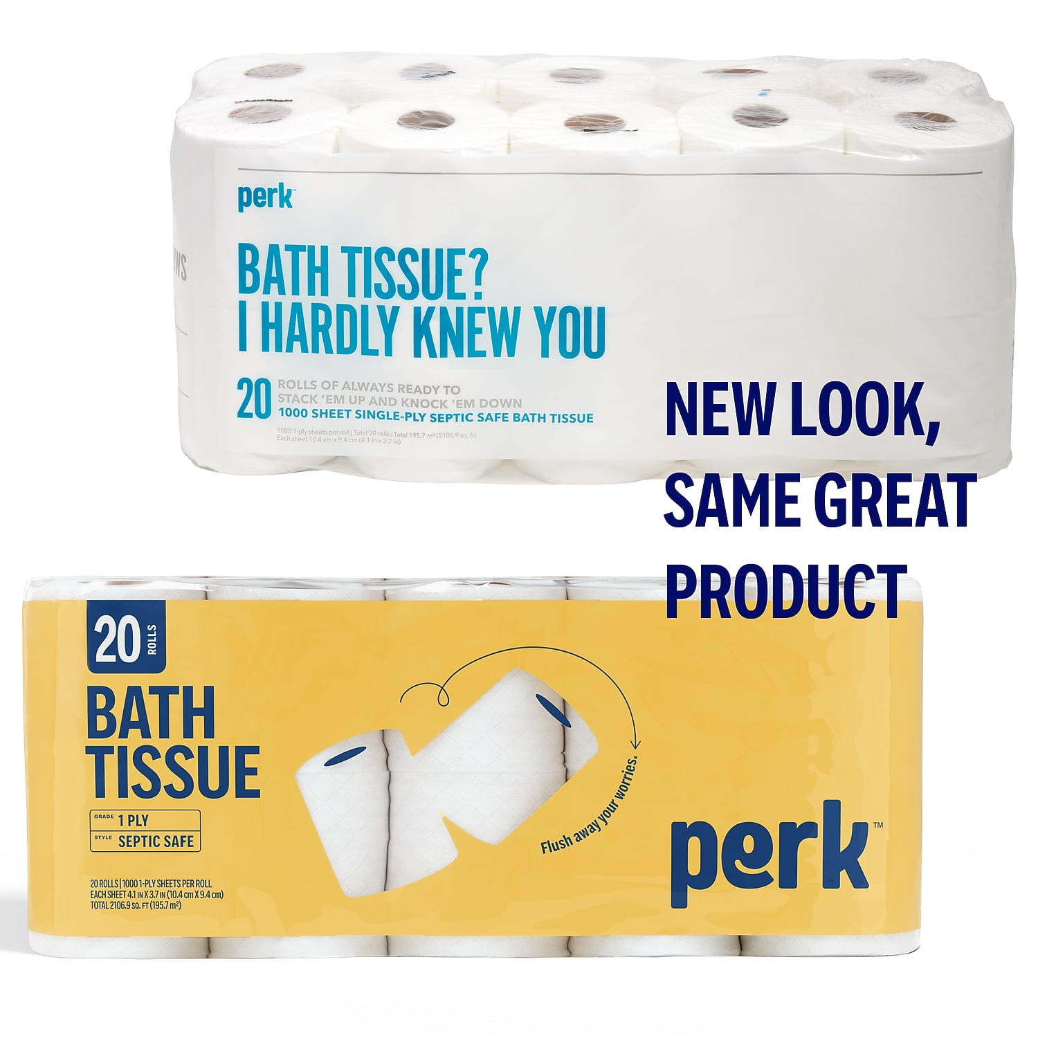 Staples Perk Septic Safe 1-Ply Toilet Paper 1000 Sheets/Roll PK55153