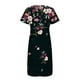 thumbnail image 5 of ICHUANYI Clearance Fashion Women Summer Printing Causal V-Neck Button Short Sleeve Vacation Pockets Dress(Black, XXL) ICHUANYI WER2023081200292, 5 of 5