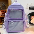 thumbnail image 3 of HGYCPP Japanese College Student Large Capacity Nylon Backpack Transparent Pin Display Itabag School Bag with Clear Pocket, 3 of 21