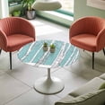 thumbnail image 4 of Cartoon White Trees Forest Elastic Fitted Round Table Cover Snow Blue Waterproof Outdoor Tablecloth for Holiday Party, Picnic, Patio & Dining Fits Tables Up to 36"-44", 4 of 8