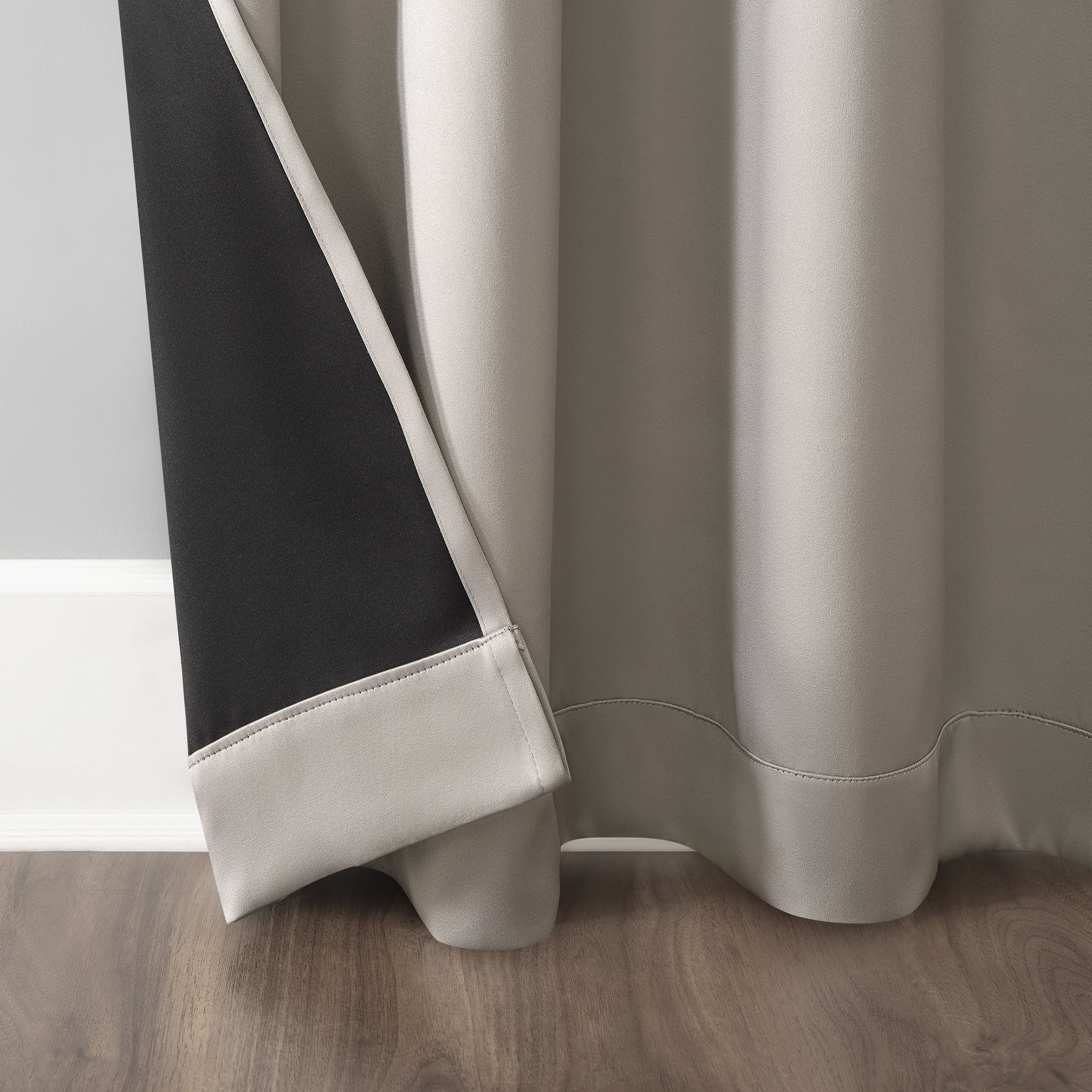 Sun Zero Avery 100% Blackout Rod Pocket Single Curtain Panel, Beige, 40"W x 84"L