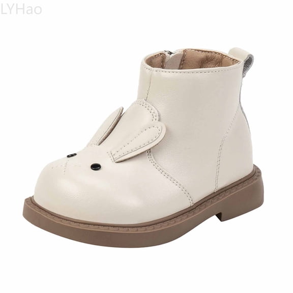 LYHao Stylish High Top Girls Boots Featuring Adorable Rabbit Design And Versatile Fashion For Toddlers For Everyday Wear ,Girls Boots Sizes 5 Beige(6-12 Months)