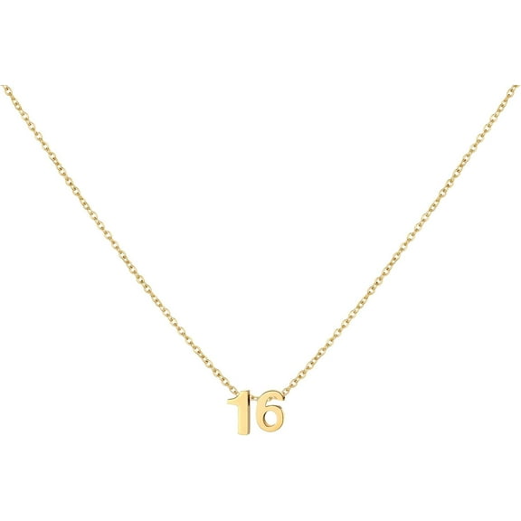 Gold Number Necklace For Women 18K Gold Plated Dainty Charm Birth Month Cute Pendant Choker Necklace Personalized Jewelry Birthday Gift For Her[o5169]