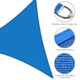 thumbnail image 4 of Yescom 16Ft 97% UV Block Triangle Sun Shade Sail Outdoor Patio Pool Garden Yard Lawn Carport Awning Canopy Blue, 4 of 10