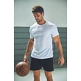 thumbnail image 6 of 2 Pack Men's Quick Dry Workout T-Shirts Short Sleeve Activewear Moisture Wikcing Gym Running Tee Shirts Breathable Tee Top, White & White, L, 6 of 8
