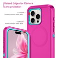 thumbnail image 3 of I-HONVA For iPhone 15 Pro Case Compatible with MagSafe,3-Layer Military Grade Drop Protection Anti-Slip Rugged Shockproof Dustproof Protection6.1 inch Phone Case,Rose Turquoise, 3 of 7