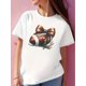 thumbnail image 1 of Camiseta informal negra para niña con estampado de rugby y lazo. Cómoda camiseta de manga corta y cuello redondo, ideal para actividades al aire libre en verano. Ideal para adultos, hombres, mujeres,, 1 of 6