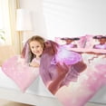 thumbnail image 3 of Castle Fairy Sweet Black Girl Twin Comforter Sets 2pcs,Dreamy Glowing Heart Bedding Set,Pink,Pink Reversible,1 Comforter and 1 Pillowcase, 3 of 6