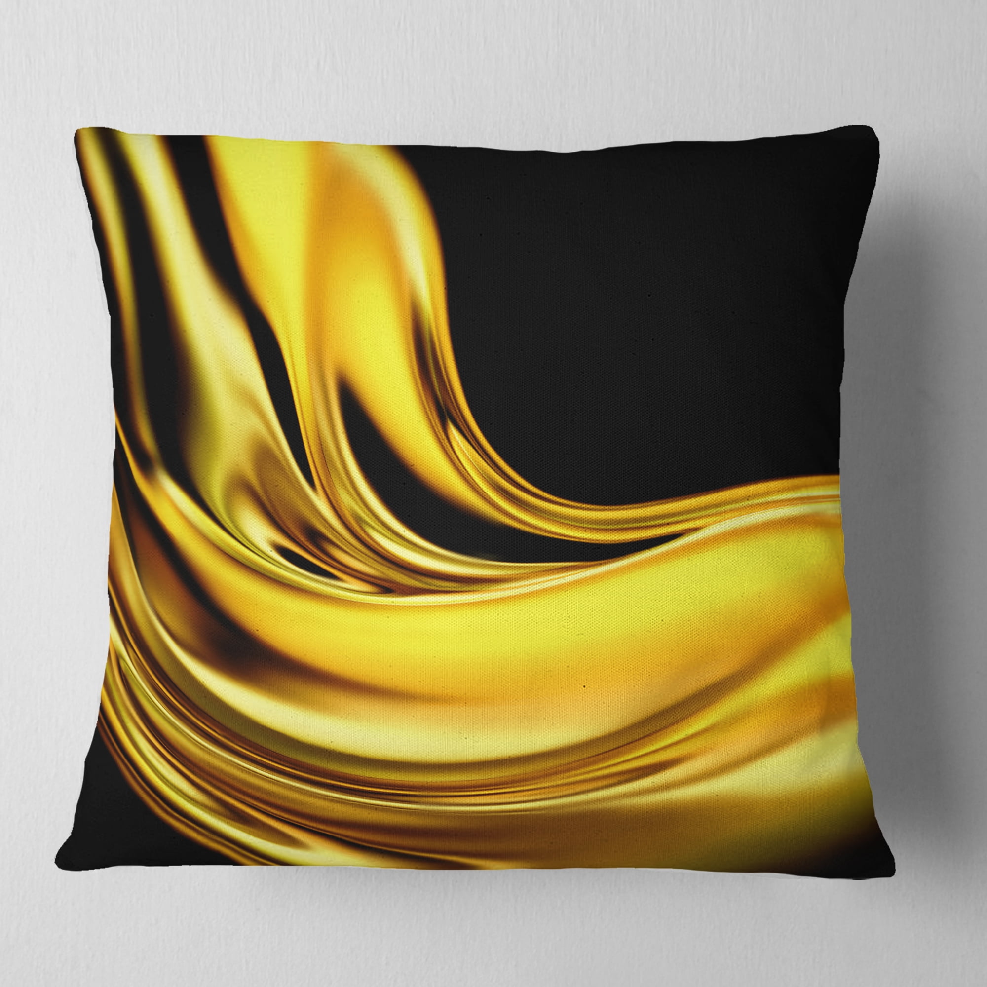 Designart Yellow Gold Texture Pattern - Abstract Throw Pillow - 16x16