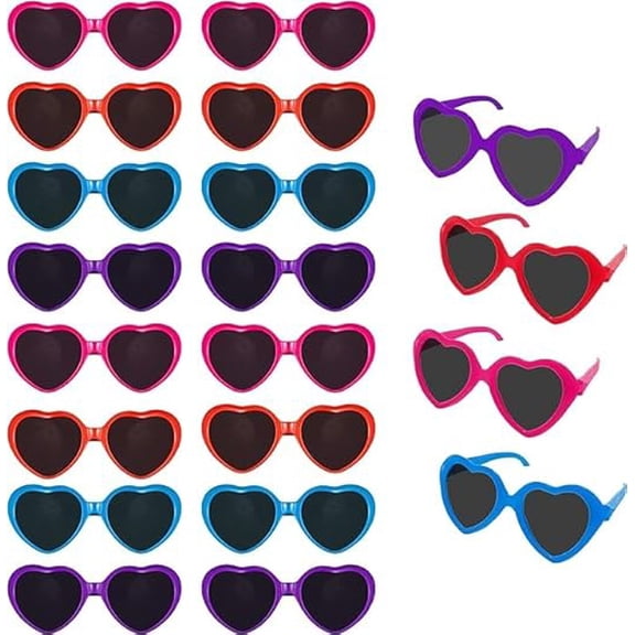 4E's Novelty Valentine Heart Sunglasses, 30 pack Bulk Party Favors for Kids Classroom