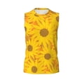 thumbnail image 4 of Yiaed Sun Flowers Print Men's Singlet Vests Summer Running Muscle Tank Tops Gym Undershirt Round Neck Sleeveless for man, 4 of 5