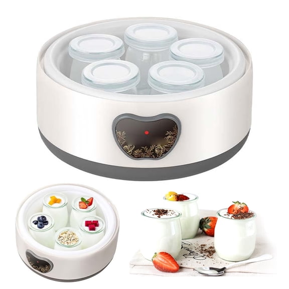 CHENjy 36-Hour Yogurt Maker with 304 Stainless Steel Pot & 6 Ceramic Cups - Automatic Temperature Control for Homemade Probiotic Yogurt, Healthy Snacks for Family