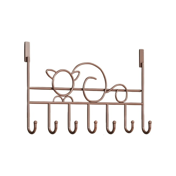 Over-Door Hook Organizer - 16.14" Metal Door Hanger with U-Shaped Hooks, No-Drill Storage Solution for Bedroom & Kitchen, Available in 3 Colors