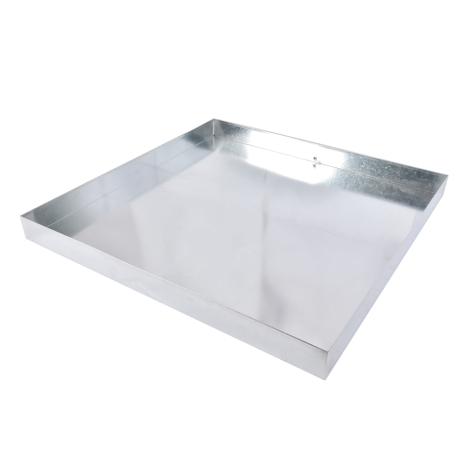 GELUOXI 30 x 30 x 2.5 Inch Washing Machine Pan Galvanized Steel Washing Machine Drain Pan Heavy Duty Compact Washer Drip Tray with Drain Hole & Hose Adapter