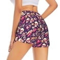 thumbnail image 4 of Picia music Skull record Guitar Pattern Women's 2 in 1 Athletic Running Shorts High Waisted Workout Casual Gym Sweat Shorts with Comfy Liner Zipper Pockets-XX-Large, 4 of 9